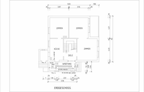Erdgeschoss in AutoCAD eines EFH
