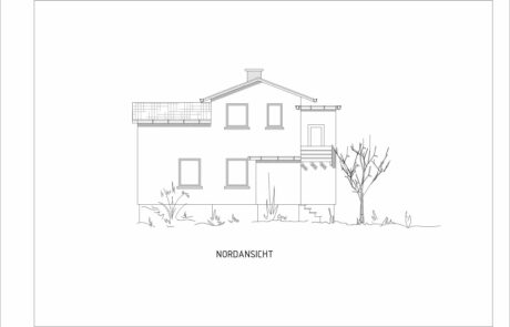 Nordansicht in AutoCAD eines EFH