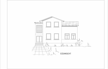 Südansicht in AutoCAD eines EFH