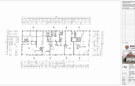 2D Grundriss, der aus dem 3D ArchiCAD Modell generiert wurde.