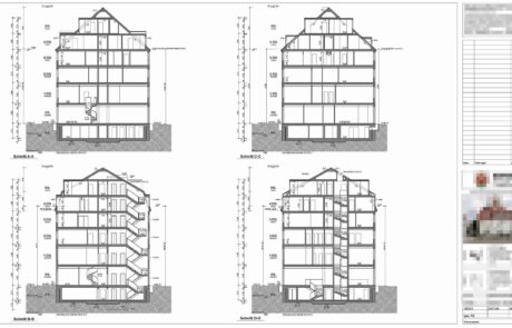 2D Schnitte, die aus dem 3D ArchiCAD Modell generiert wurden.