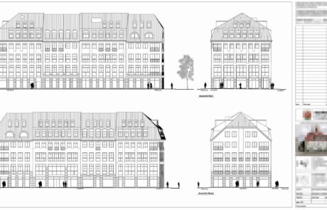 2D Ansichten, die aus dem 3D ArchiCAD Modell generiert wurden.