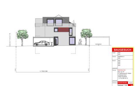 Erstellen von Baugesuchen in AutoCAD. Aus Handskizzen, welche wir durch den Architekten erhalten haben, fertigen wir in diesem Projekt Bestandspläne für den Bauantrag beim Bauamt.