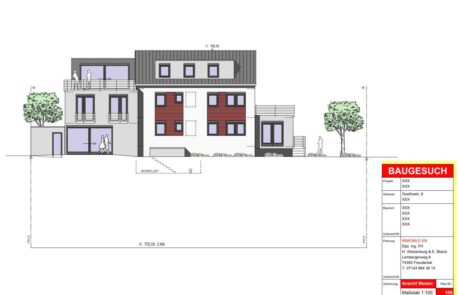 Erstellen von Baugesuchen in AutoCAD. Aus Handskizzen, welche wir durch den Architekten erhalten haben, fertigen wir in diesem Projekt Bestandspläne für den Bauantrag beim Bauamt.
