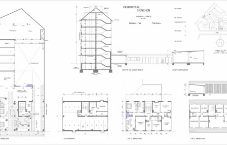 Digitalisierung Pläne. Architekten benötige präzise 2D CAD Pläne für ihre Arbeiten. Hier ein Beispiel zur Digitalisierung eines Gebäudes aus dem Jahr 1956, welcher nur als vergilbter Papierplan vorlag.
