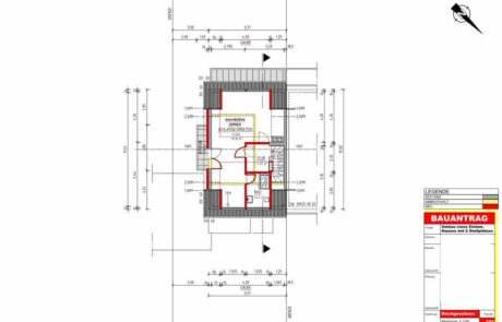 Bei dieser Bauplan digitalisierung wurden die handschriftlichen Skizzen nach Angaben des für den Umbau verantwortlichen Architekten in CAD gezeichnet. Die Kosten für alle neun Pläne lag bei ca. 820,-€