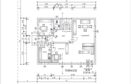 Preiswerte Digitalisierung von Bauplänen in DWG. In diesem Bauvorhaben wurden alte Scan Pläne in AutoCad digitalisiert. die Kosten für alle 8 Pläne lag bei 515€, somit 64€ pro Plan.