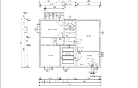 Preiswerte Digitalisierung von Bauplänen in DWG. In diesem Bauvorhaben wurden alte Scan Pläne in AutoCad digitalisiert. die Kosten für alle 8 Pläne lag bei 515€, somit 64€ pro Plan.
